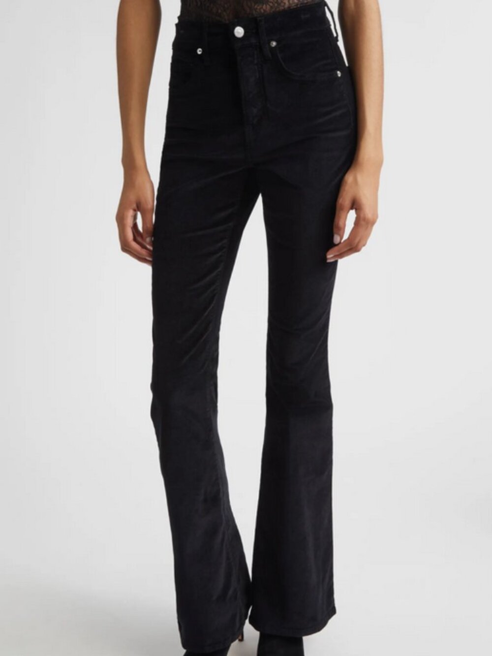 Veronica Beard Beverly High Waist Skinny Flare Velvet Jeans - Size 28 / 6
